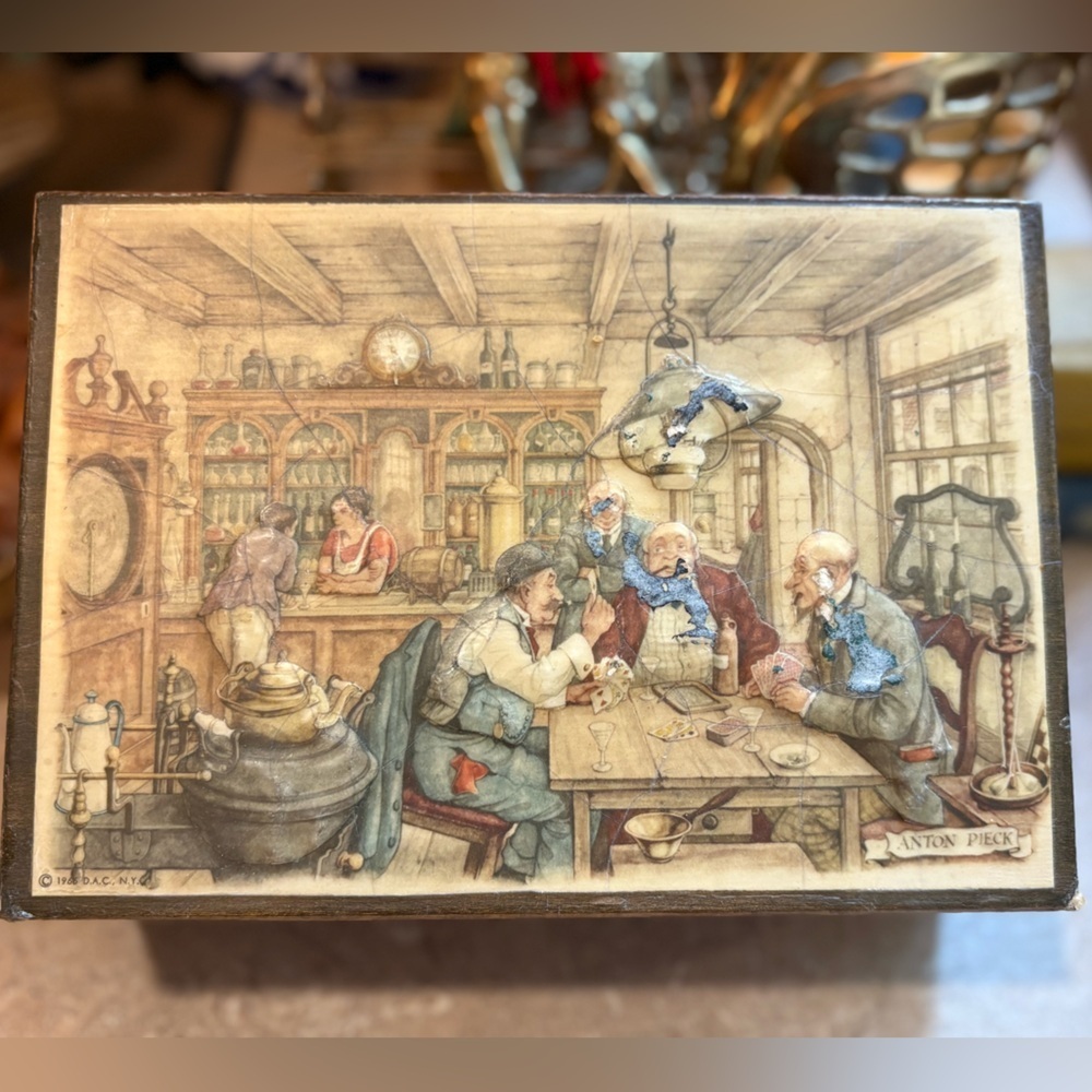 ANTON PIECK 3D Decoupage Trinket/Jewelry Box — Decorative Box Vintage